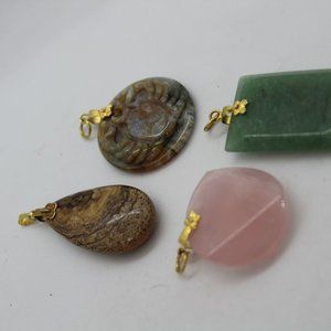 Set of 4 Stone necklace pendants